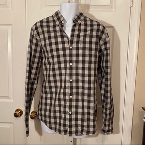 Men’s Express Grey & Black Dress Shirt Size L NWT